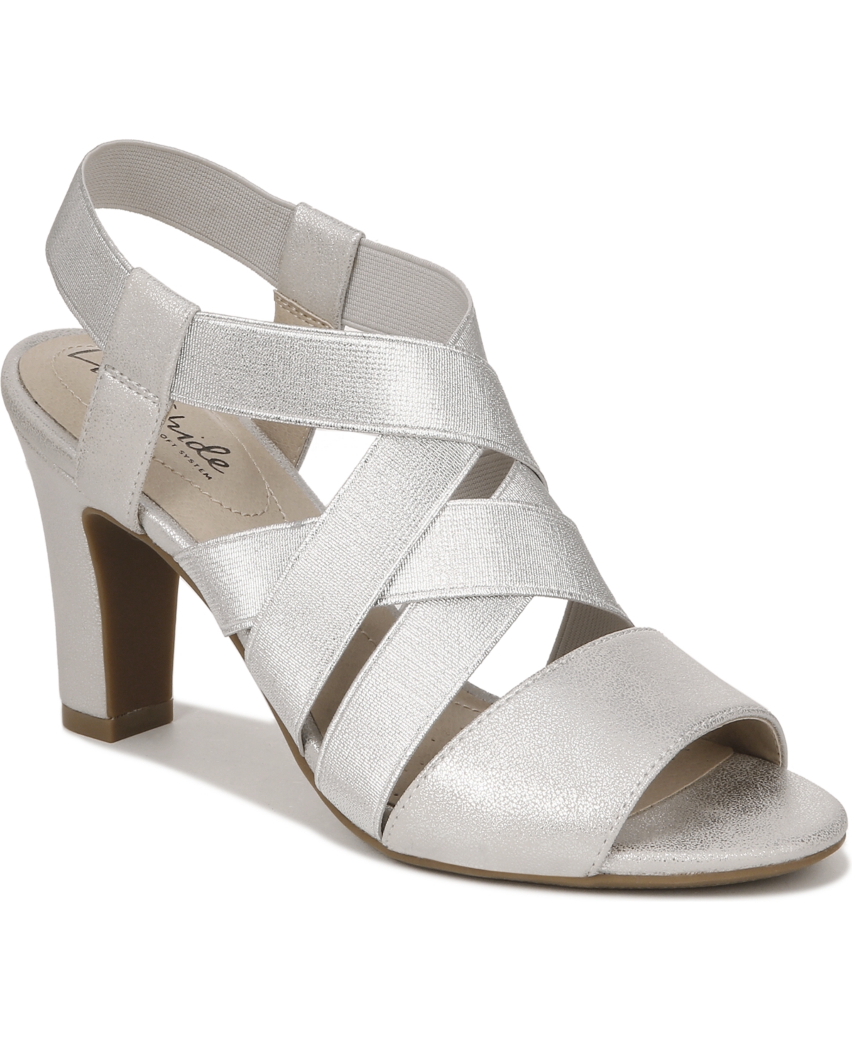Charlotte Strappy Sandals - Silver Fabric
