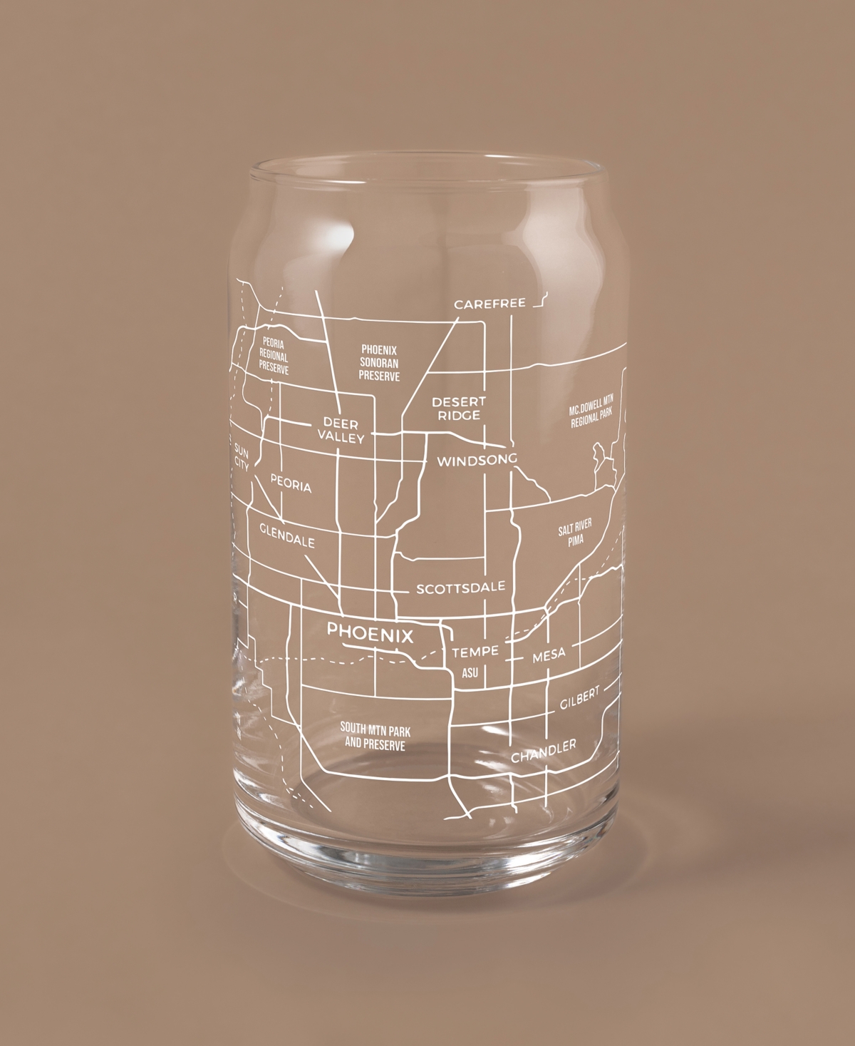 Shop Narbo The Can Phoenix Map 16 oz Everyday Glassware, Set Of 2 In White