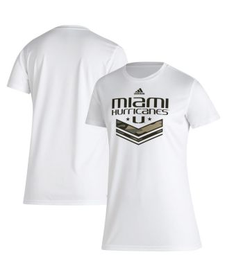 売れ筋商品|||アディダス Tシャツ トップス レディース Women's White Miami Hurricanes Military-Inspired Appreciation AEROREADY T-shirt White adidas Women's White Miami Hurricanes Military-Inspired