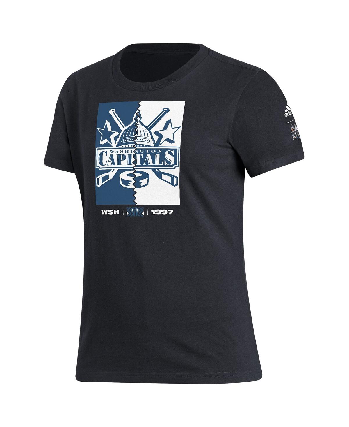 Shop Adidas Originals Women's Adidas Black Washington Capitals Reverse Retro 2.0 Playmaker T-shirt