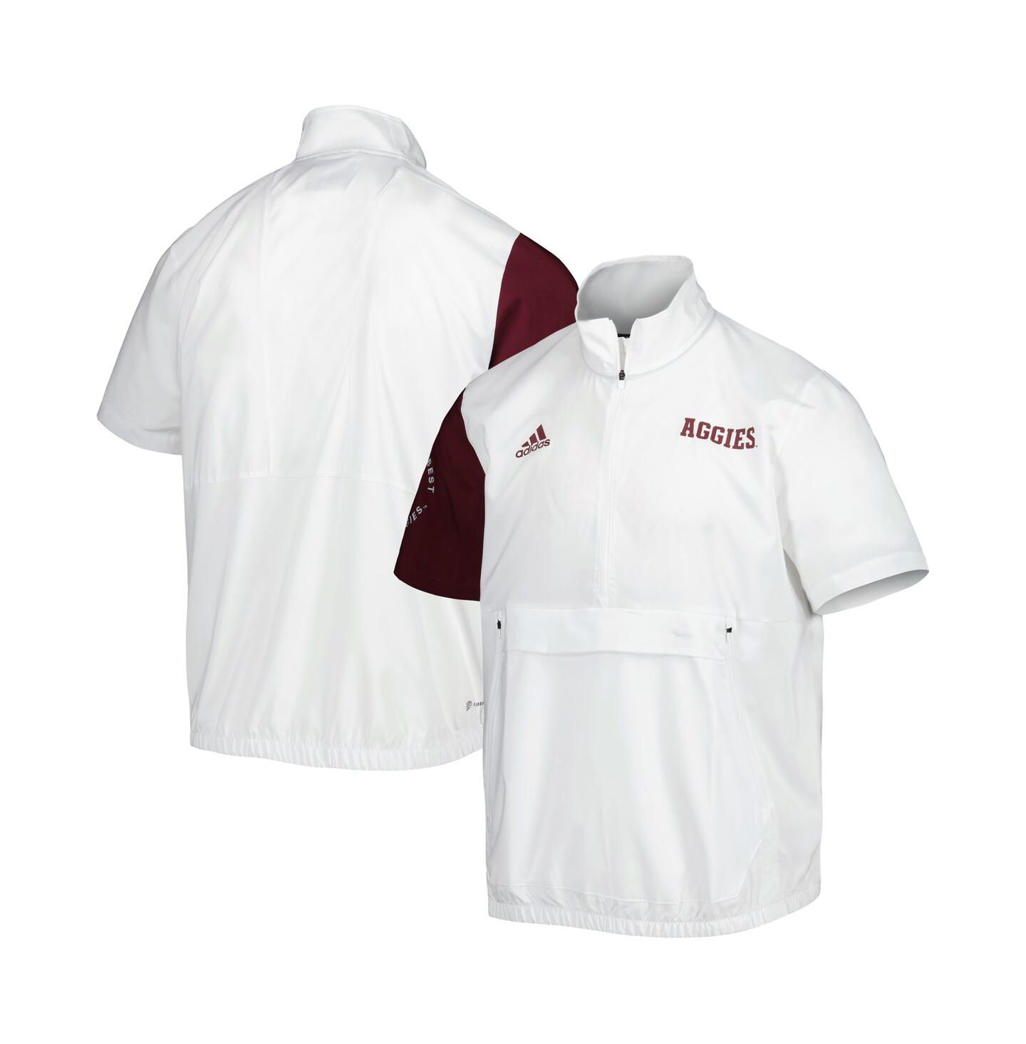 Мужская куртка adidas White Texas A&M Aggies M Stm Aeroready Quarter-Zip — фото 1