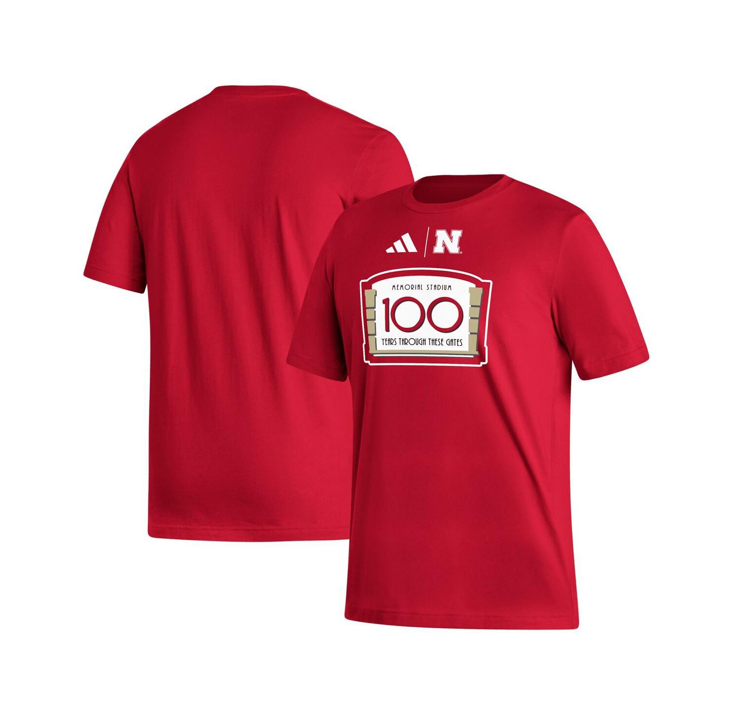 Men's Scarlet Nebraska Huskers Memorial Stadium 100th Anniversary Sideline Strategy Fresh T-shirt