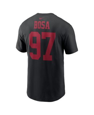 Men's Nick Bosa Black San Francisco 49ers Player Name and Number T-shirt