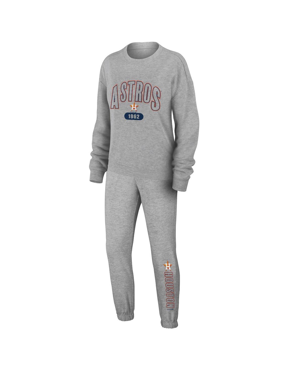 Shop Wear By Erin Andrews Women's  Gray Houston Astros Knitted Lounge Set