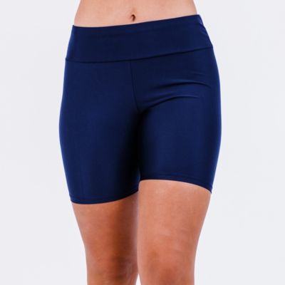 Women's Chlorine Resistant High Waisted Mid-Thigh Swim Shorts