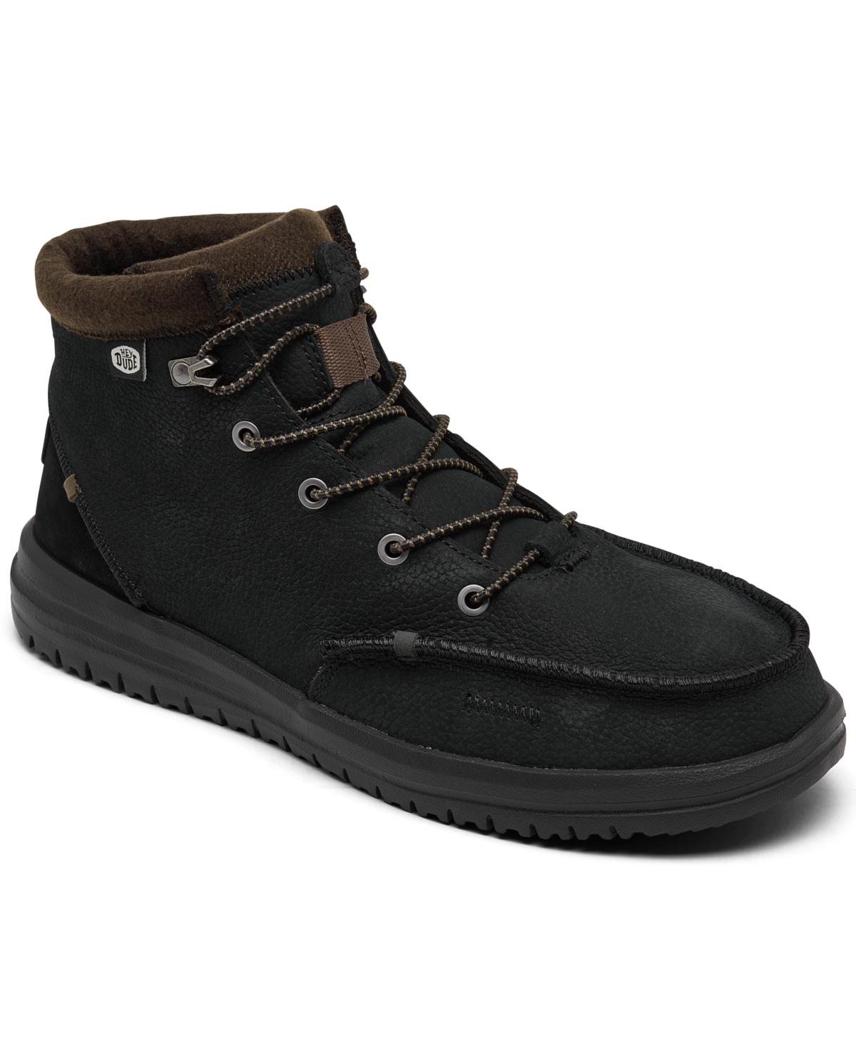 Men's Bradley Leather Casual Boots from Finish Line - Black