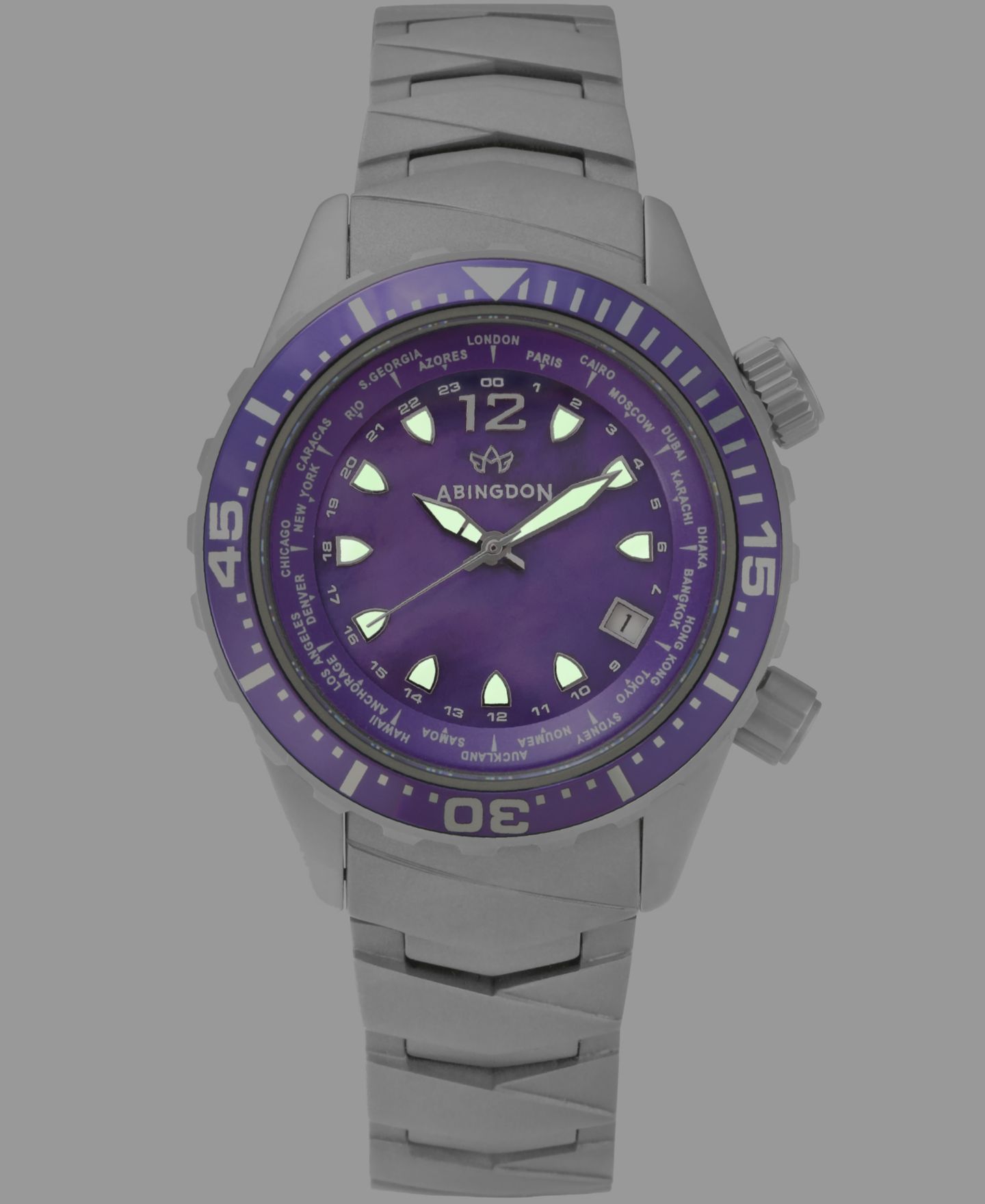 Женские часы Abingdon Co. Marina Diver's Multifunctional Titanium Bracelet Watch 40mm — фото 8