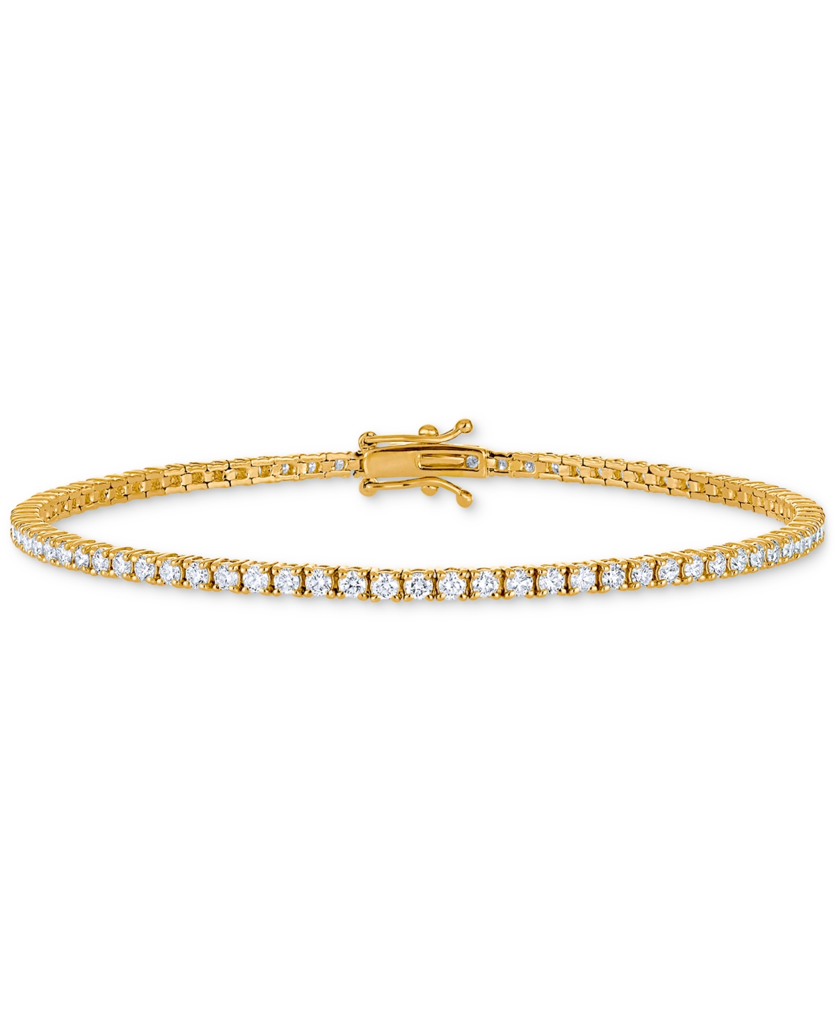 Macy's Diamond Narrow Tennis Bracelet (2 Ct. T.w.) In 14k Gold In K Yellow Gold