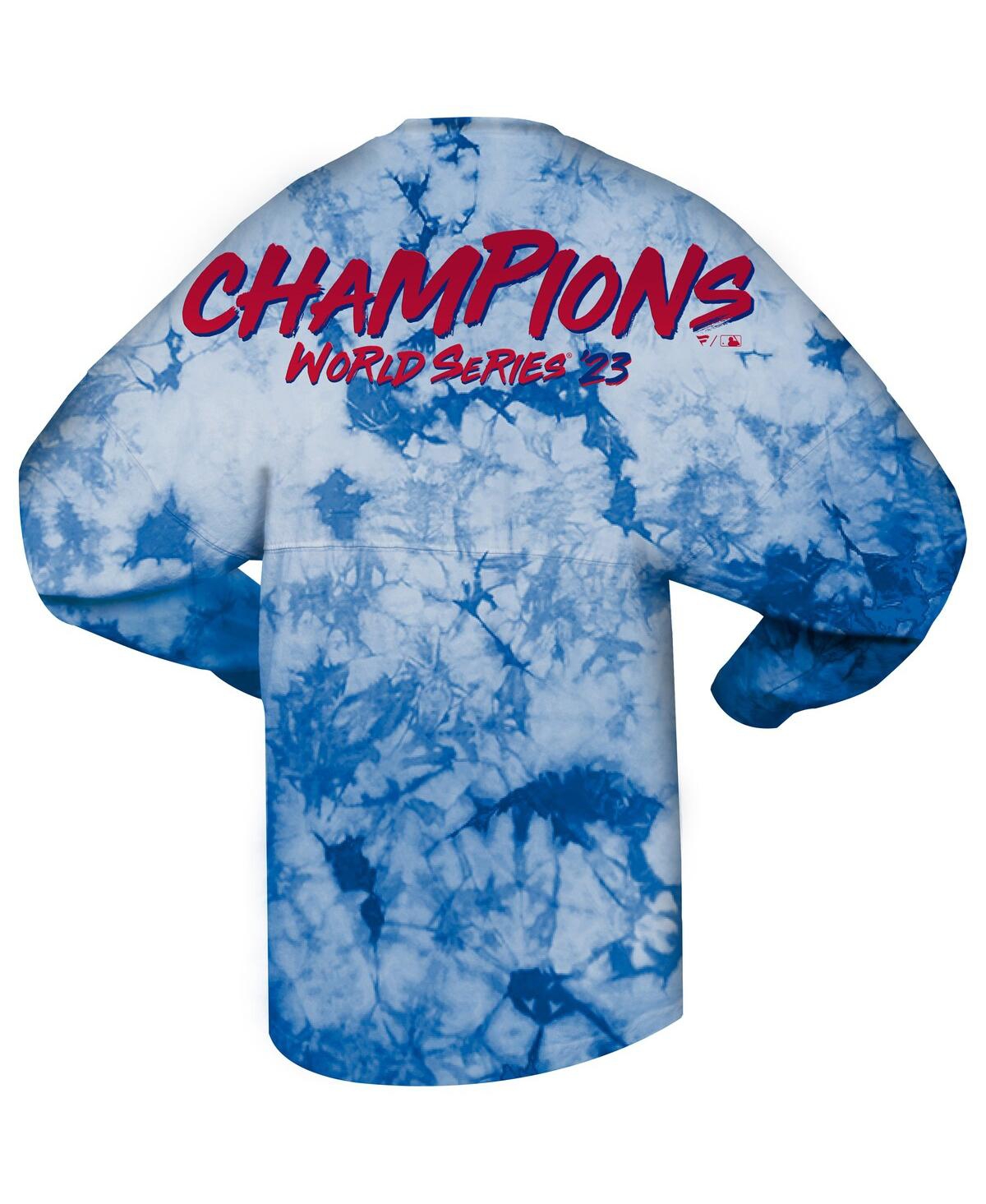 Shop Spirit Jersey Women's  Royal Texas Rangers 2023 World Series Champions Crystal-dye Long Sleeve T-shir