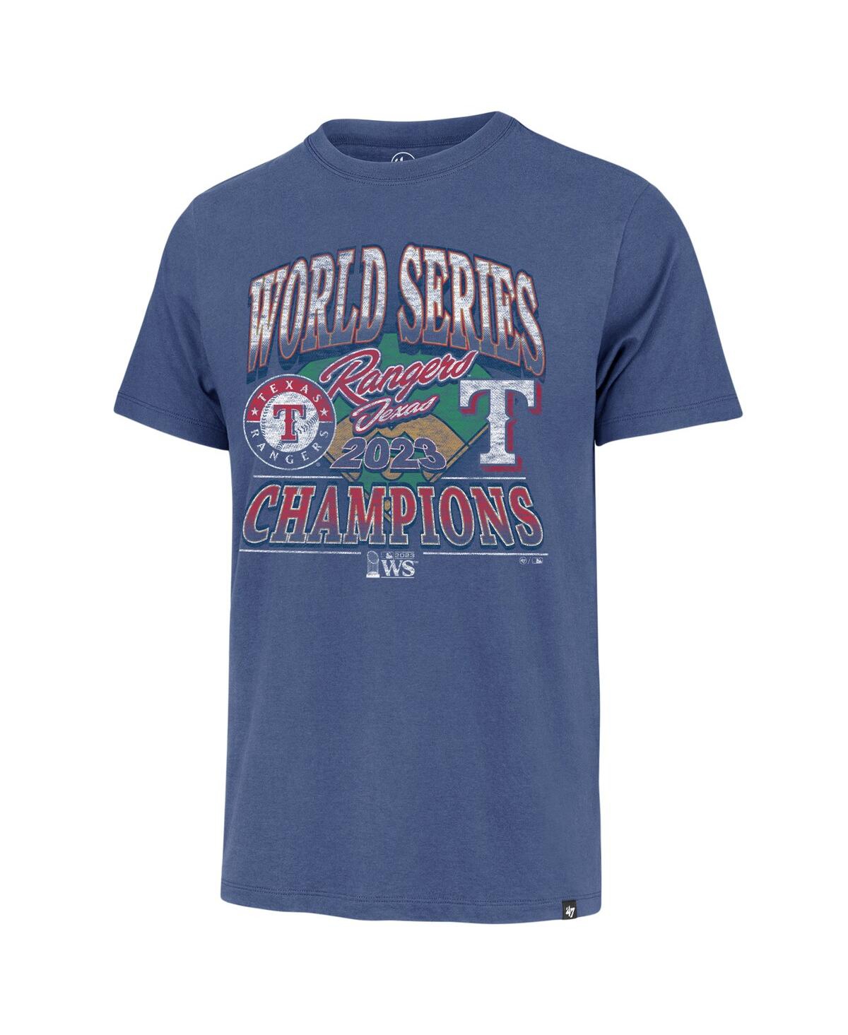 Shop 47 Brand Men's ' Royal Texas Rangers 2023 World Series Champions Playoff Franklin T-shirt