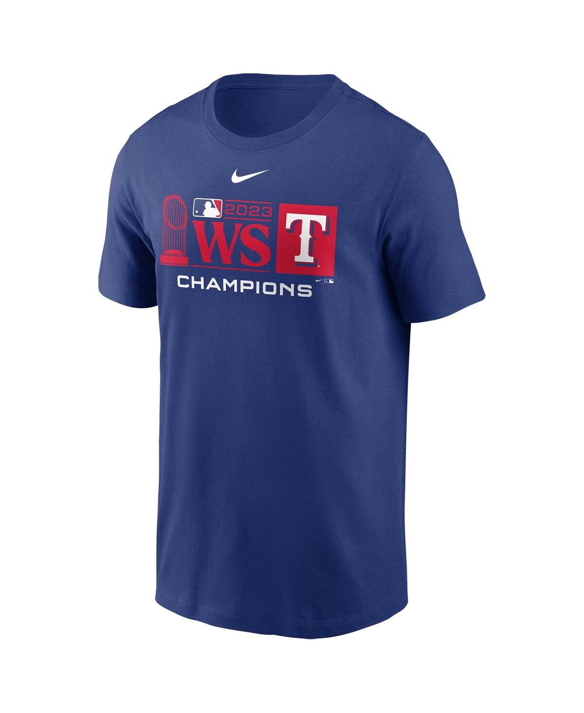 Men's NikeTexas Rangers 2023 World Series Champions Trophy Lock Up T-shirt - Royal