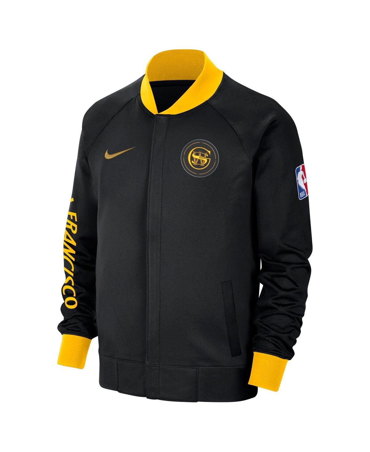 Men's NikeGolden State Warriors 2023/24 City Edition Authentic Showtime Performance Raglan Full-Zip Jacket - Black