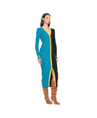 Women's Teal, Black Jacksonville Jaguars Shoko Knit Button-Up Sweater Dress