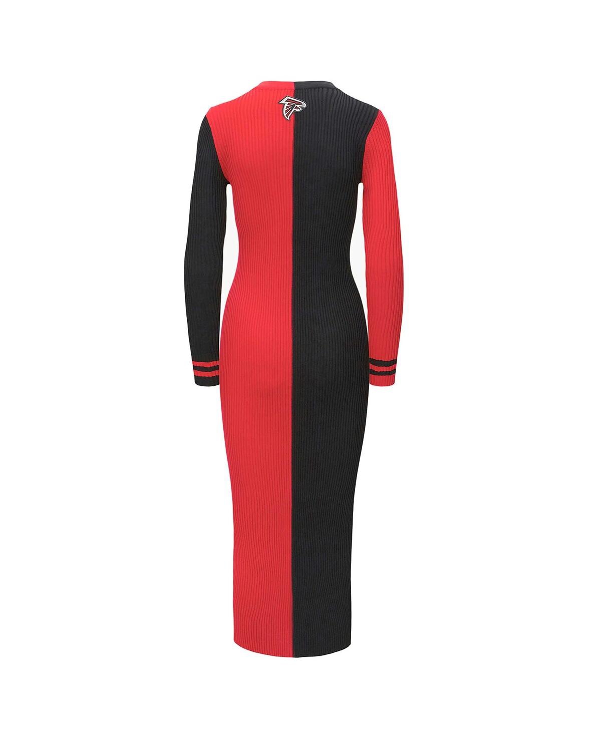 Staud Women's Red/pewter Tampa Bay Buccaneers Shoko Knit Button-up Sweater Dress In Black,red