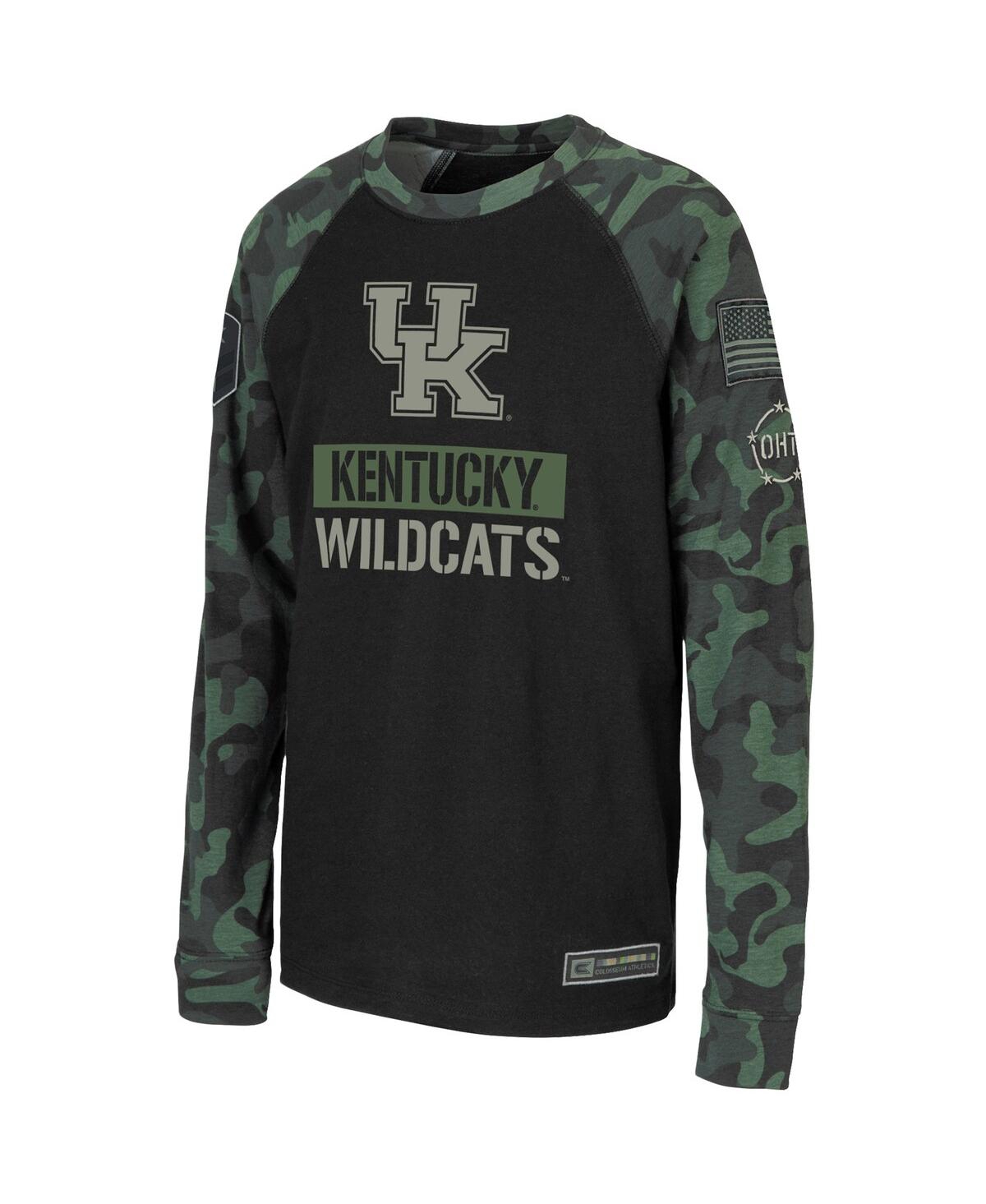Big Boys Colosseum Camo Kentucky Wildcats Oht Military-Inspired Appreciation Raglan Long Sleeve T-shirt - Camo