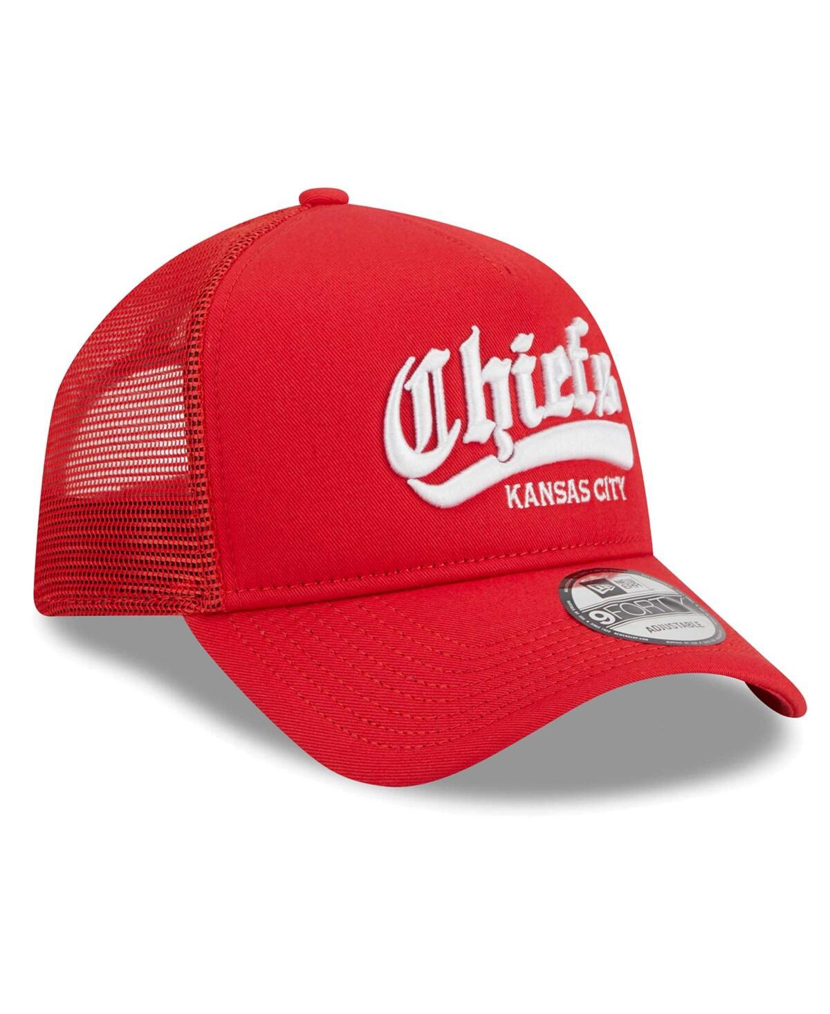 Men's New EraKansas City Chiefs Caliber Trucker 9FORTY Adjustable Hat - Red