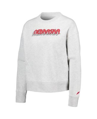 Women's Ash Nebraska Huskers Boxy Pullover Sweatshirt
