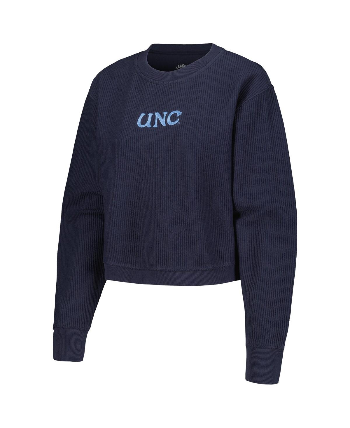 Shop League Collegiate Wear Women's  Navy North Carolina Tar Heels Timber Cropped Pullover Sweatshirt