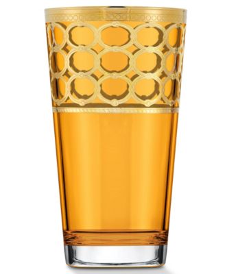 Multicolor High Ball with Gold-Tone Rings, Set of 4