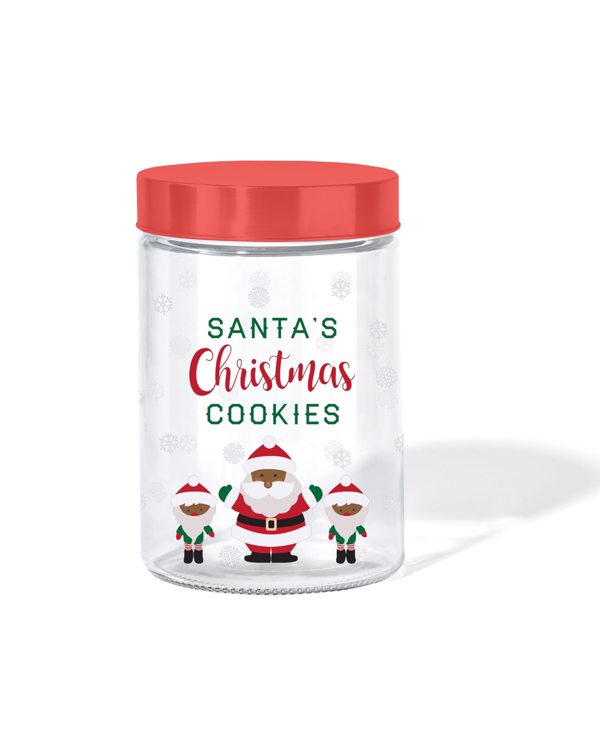 Shop Style Setter Santa's Christmas Cookies Elves Glass Jar, 44 oz In Clear
