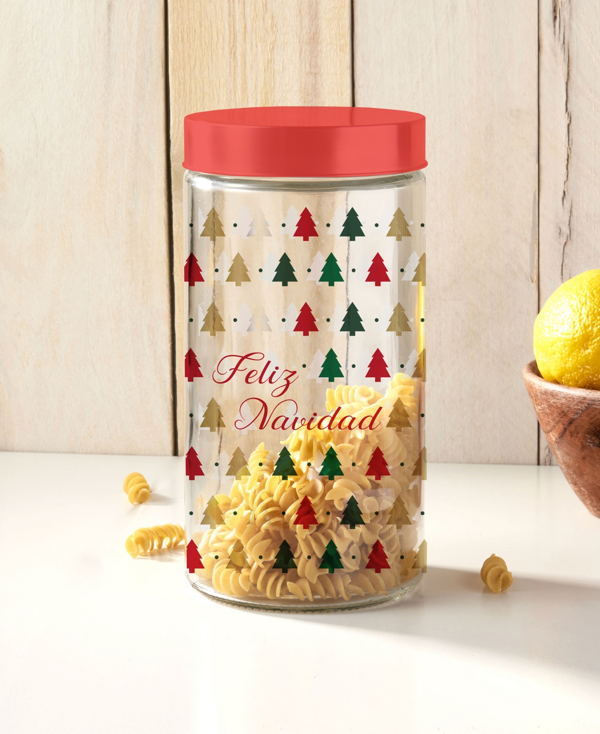 Shop Style Setter Trees "feliz Navidad" Glass Jar, 60 oz In Clear