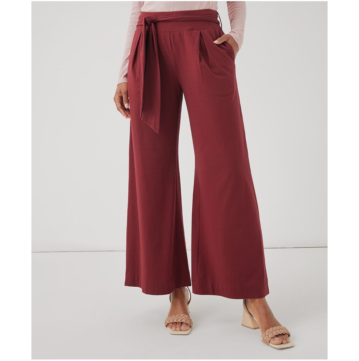 Luxe Jersey Volume Pant Made With Organic Cotton - Pomegranate