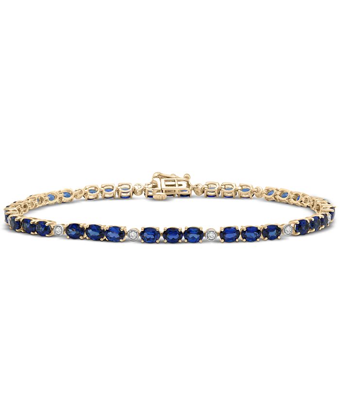 Macy's Sapphire (81/4 ct. t.w.) & Diamond (1/6 ct. t.w.) Link Bracelet