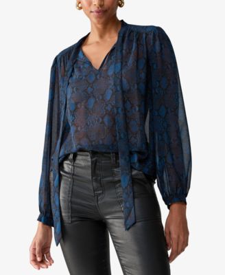 Sanctuary - Women's Camera Pose Tie-Neck Blouse