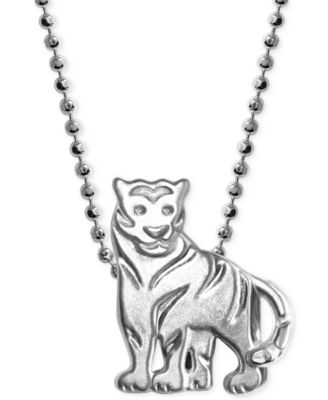 Alex Woo - Little Tiger Zodiac Pendant Necklace in Sterling Silver