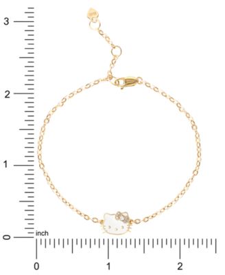 Hello Kitty Diamond Accent & Enamel Link Bracelet in 10k Gold