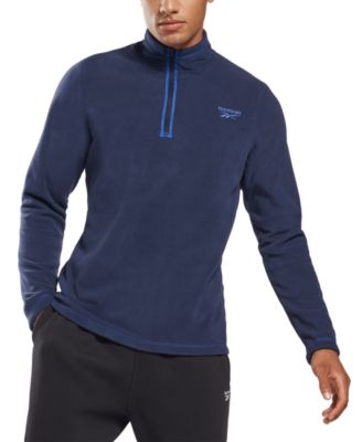 Reebok Men s Weiss Slim Fit Polar Fleece Quarter Zip Sweatshirt Macy s