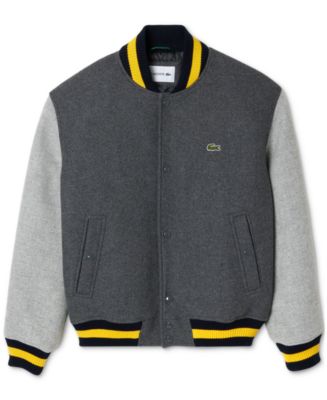 Lacoste Men's Colorblocked Striped-Trim Varsity Jacket - Macy's