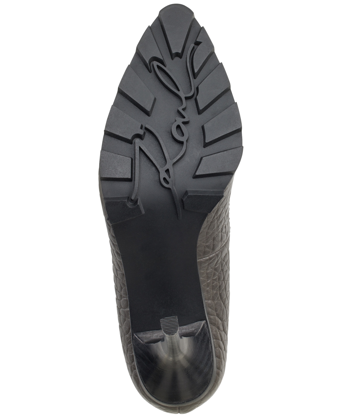 Shop Karl Lagerfeld Madelyn Slip On Pointed Toe Lug Sole Pumps In Blk:black