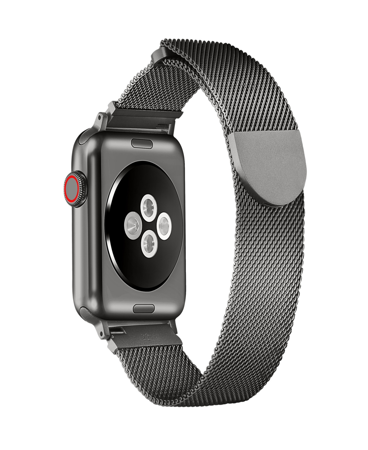Posh Tech Unisex Milanese Graphite Stainless Steel Mesh 2 Piece Strap For Apple Watch Sizes In Graphite