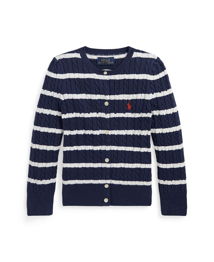Polo Ralph Lauren Cardigan Blu A Trecce Per Neonati 310543047007
