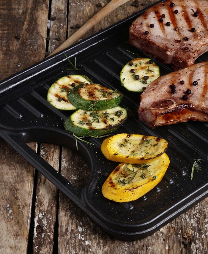 Victoria Cast Iron Large Reversible 18.5" x 10" Rectangular Griddle