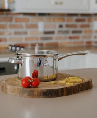 Pro Stainless Steel 3.5-Qt. Saucepan with Draining Lid