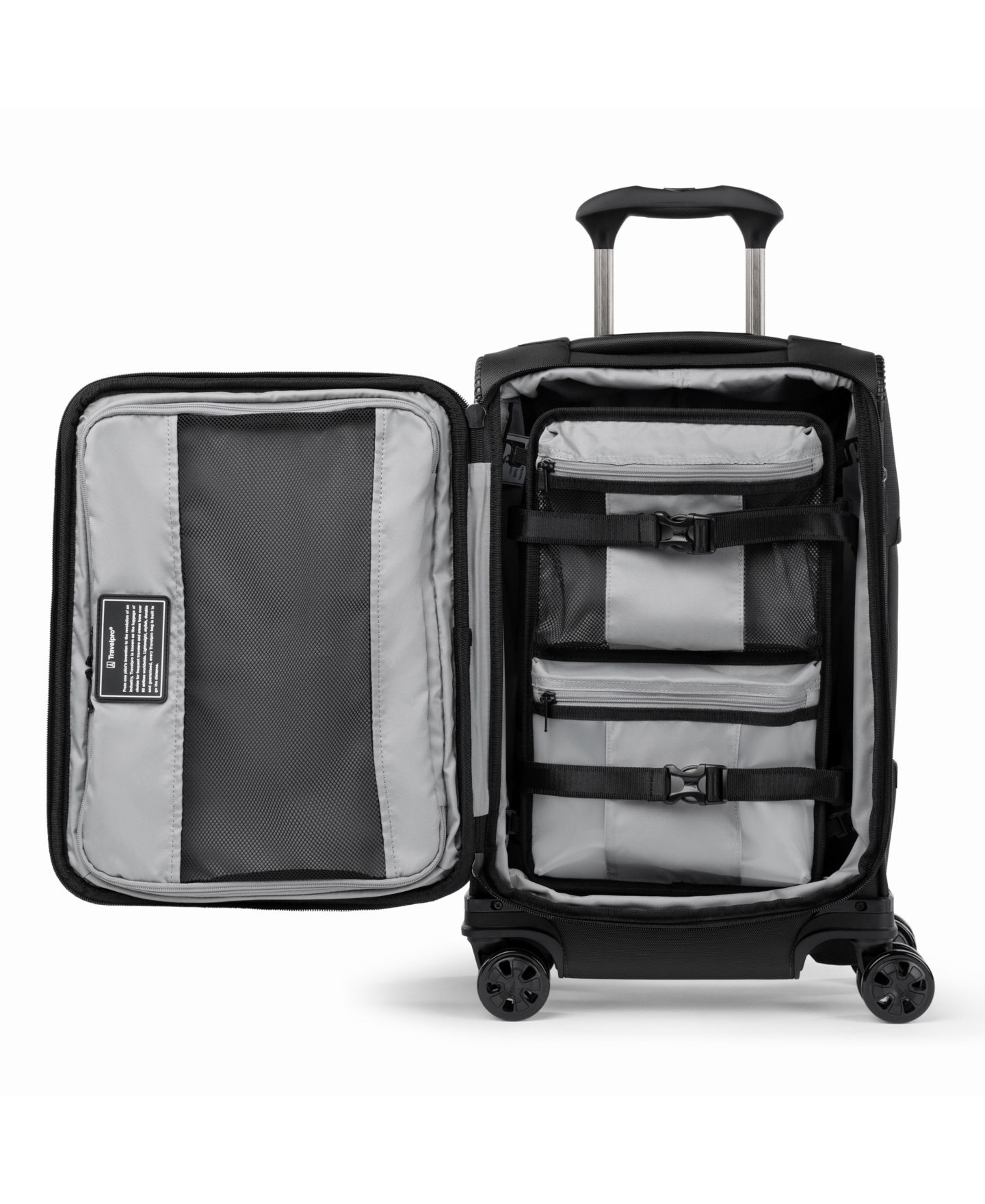 Чемодан Travelpro Crew Classic Small Carry-on Expandable Spinner, цвет: Угольно-чёрный — фото 6