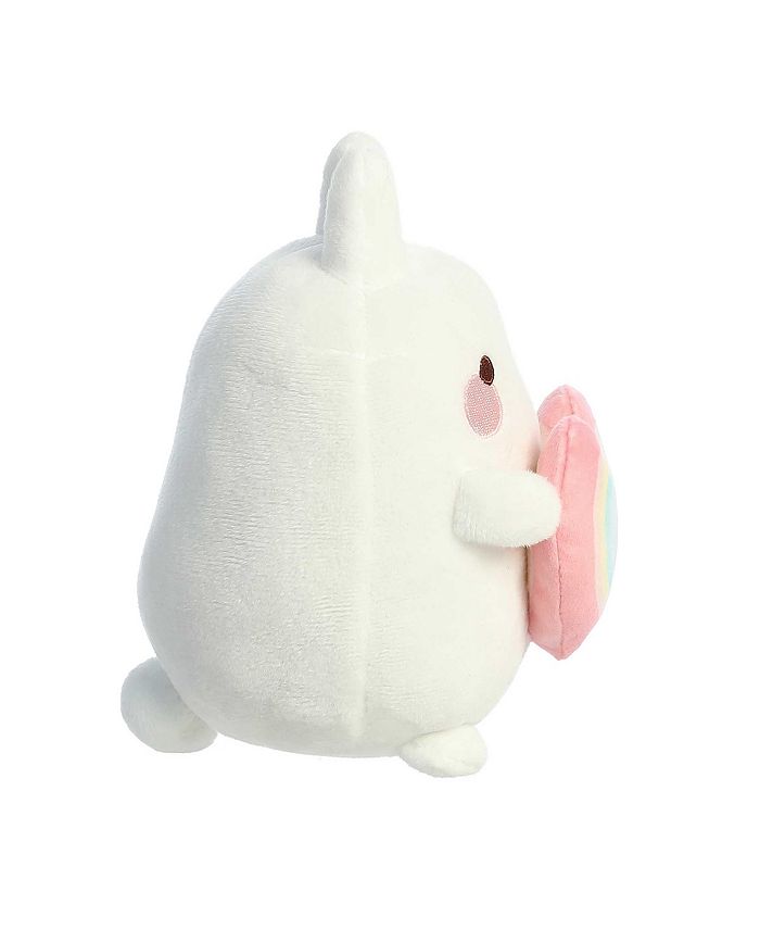 Aurora Small Rainbow Heart Molang Playful Plush Toy White 6" - Macy's