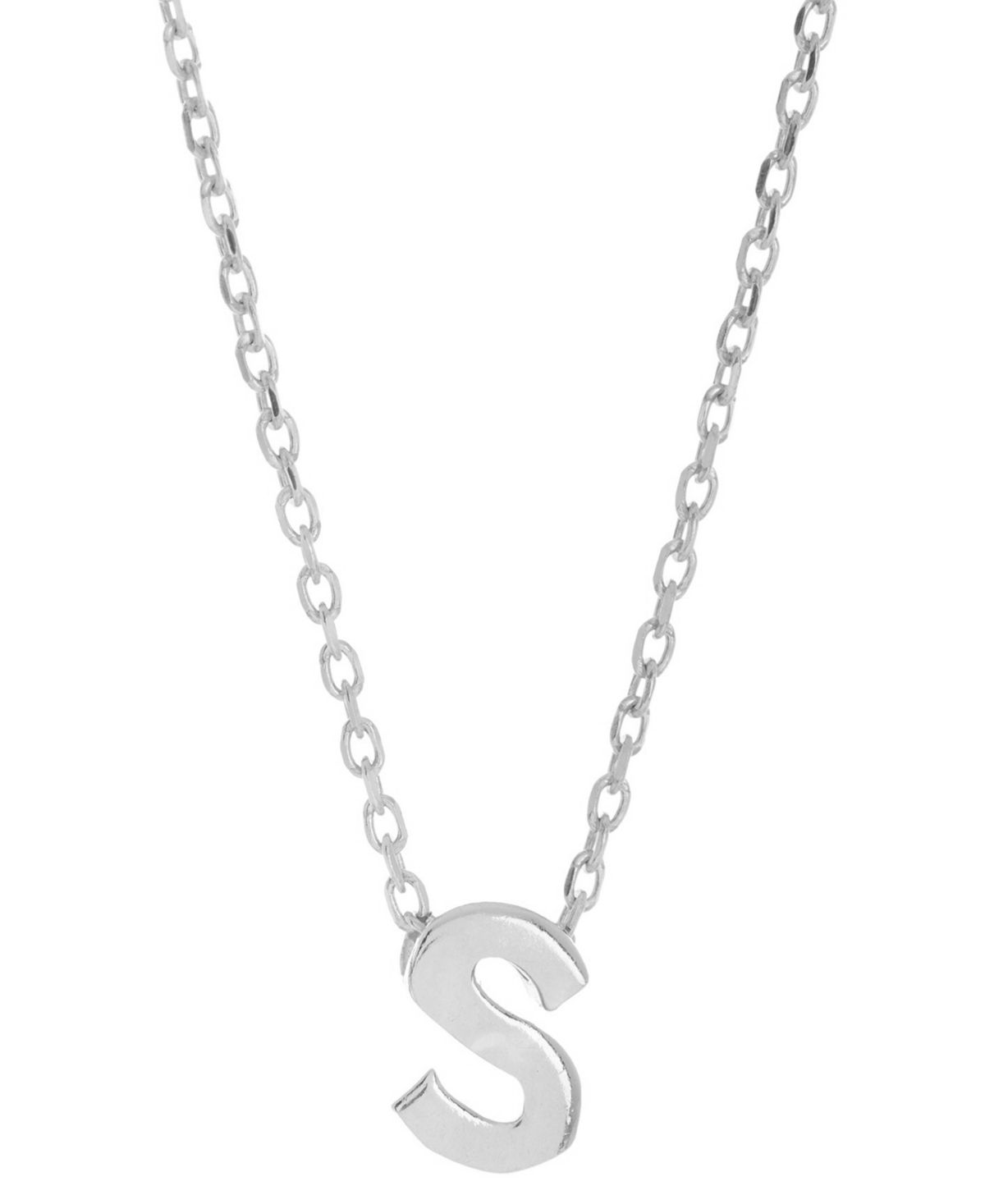 Adornia Rhodium-plated Mini Initial A Pendant Necklace, 16" + 2" Extender In Silver