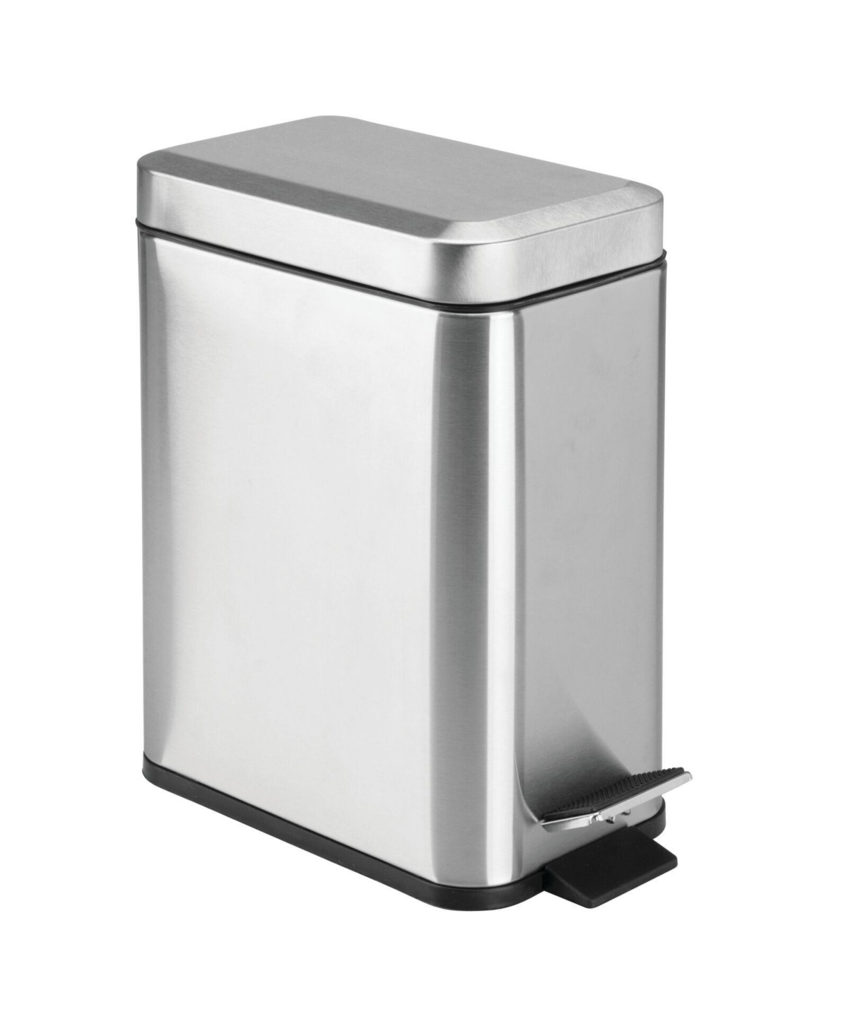 Rectangle Metal Step Can with Liner/Handle, 1.3 Gallon - Brushed