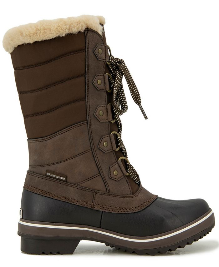 JBU Women's Siberia Waterproof LaceUp Quilted ColdWeather Boots Macy's