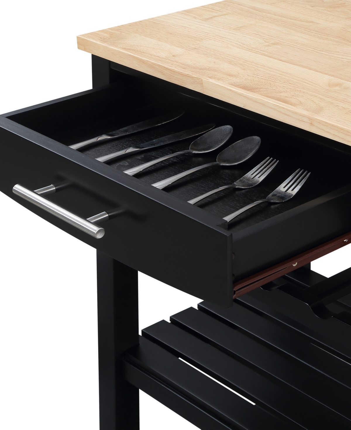 Convenience Concepts Ellaine 24.75" Wood Butcher Block Kitchen Cart