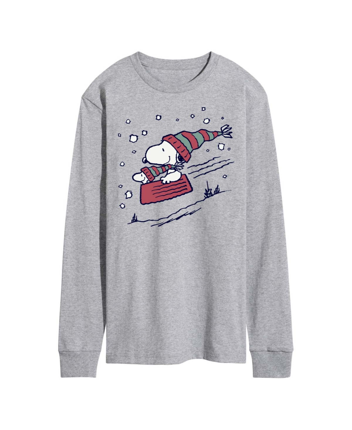 Airwaves Men's Peanuts Holidays Long Sleeve T-shirt In Gray