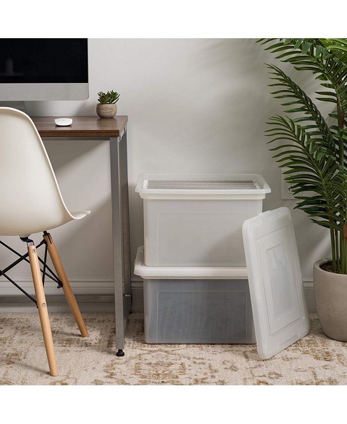 IRIS USA Letter & Legal Size Plastic Storage Bin Tote Organizing File