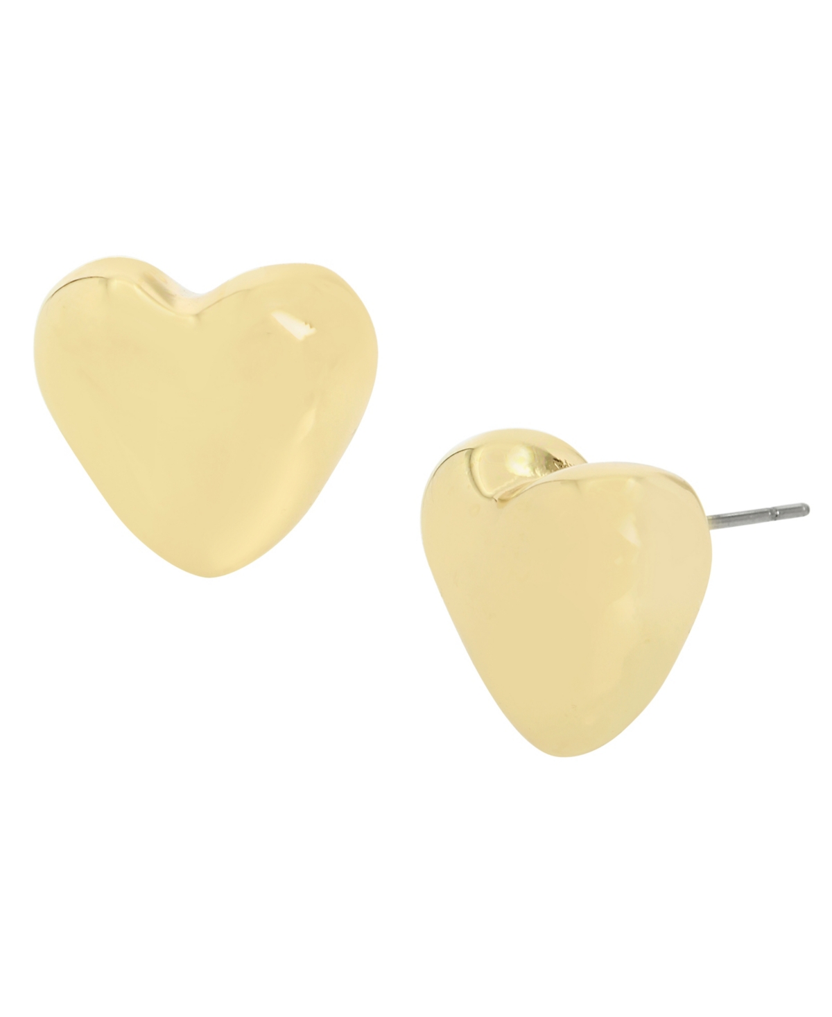 Gold-Tone Puffy Heart Stud Earrings - Gold
