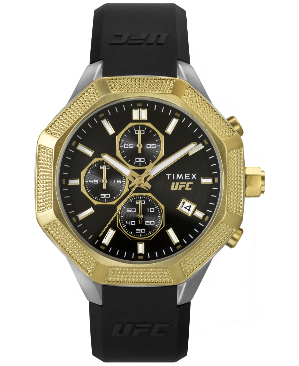 Ufc Men's King Analog Black Silicone Watch, 45mm - Black
