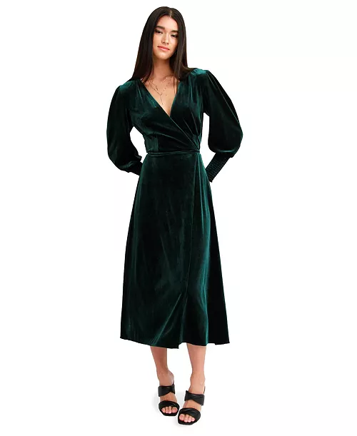 women current mood velvet wrap dress