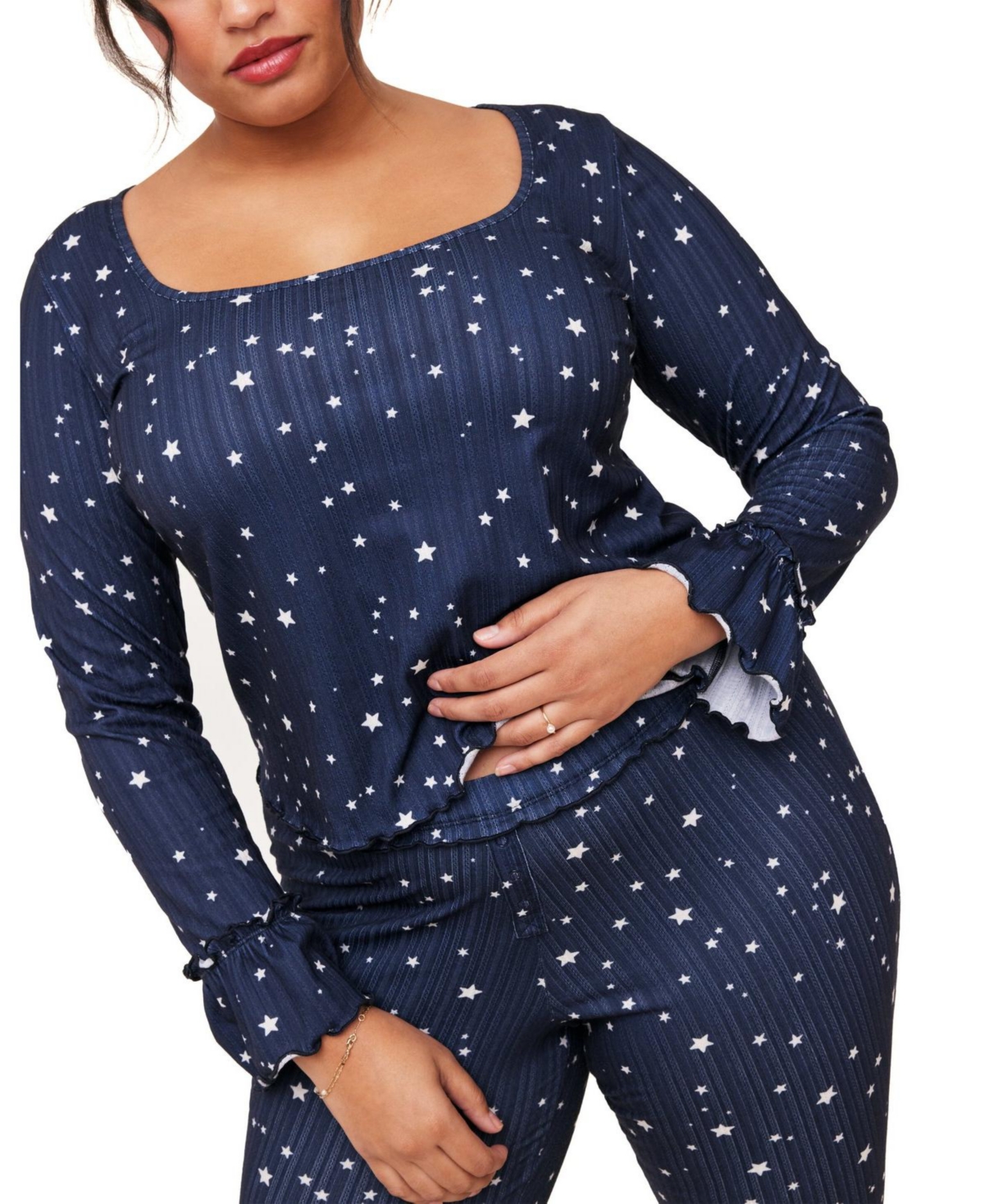 Audra Women's Plus-Size Pajama Long Sleeve Top & Legging Set