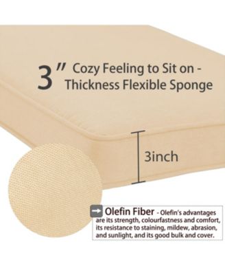 46" x 18" Outdoor Bench Cushion with Waterproof and Fade-Resistant Olefin Fabric